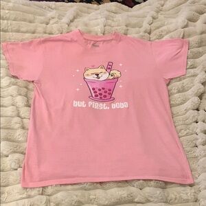 Pink Boxy Graphic Short Sleeve Tee